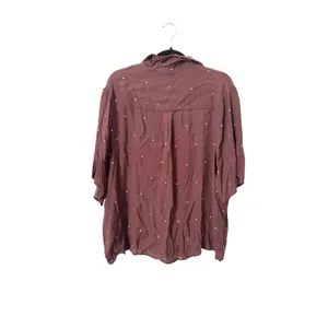 DISSH Melrose Dotted Button Down Blouse Sz‎ 6 Purple thumbnail 3