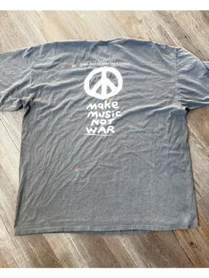 VTG Comfort Colors Make Music Not War Graphic T-shirt Peace Hippie Gray Size XXL thumbnail 2