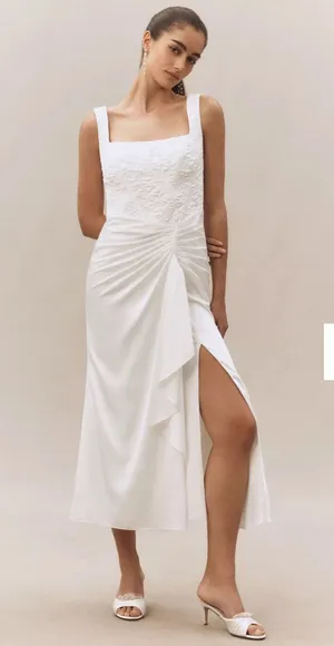 BHLDN Corset A Line White Dress thumbnail 1
