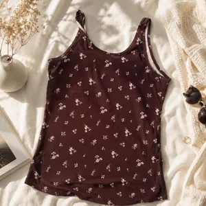 No Boundaries Burgundy Ditsy Floral Tank Top Y2K Coquette L thumbnail 4