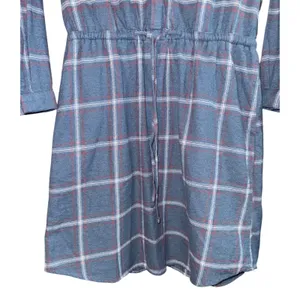 Prana Loop to Pines Organic Cotton Flannel Dress Blue Womens‎ Sz S Relaxed Plaid thumbnail 6