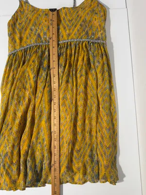 Free People Periscope Yellow Printed Sundress Spaghetti Strap Boho women’s Sz XS thumbnail 8
