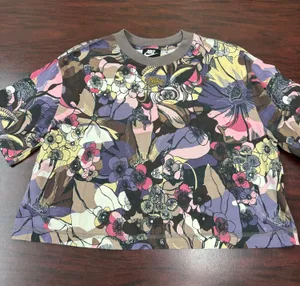 Nike Abstract Floral Athletic Crop Top Size Medium thumbnail 1