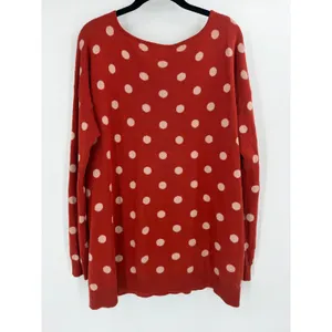 Vero Moda Dotty Sweater Womens M Spice Red Polka Dot Oversized Boatneck Retro thumbnail 7