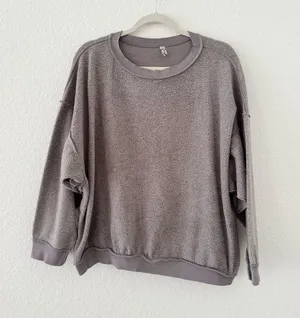 Free People Movement Cozy Fleece Oversized Pullover Sweatshirt Gray XS/S thumbnail 1