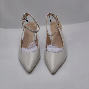 Frankie4 Womens Gigi Pumps Sz 10 Ivory Leather Pointed Toe Heels Wedding Party thumbnail 3