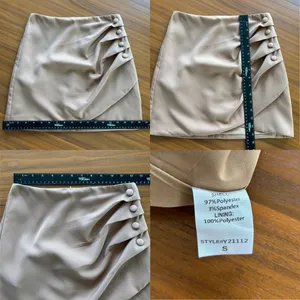 NWT Vestique Faux Wrap Mini Skirt S Ruched Buttons Preppy Work Office Fall thumbnail 5