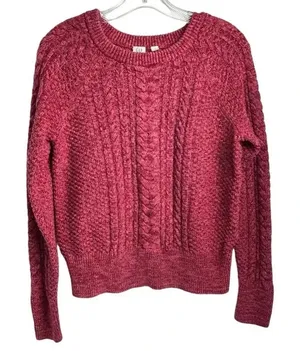 GAP Women's‎ Pink Cable Knit Pullover Sweater Size M Casual Fall thumbnail 1