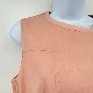 Theory‎ Modern Tea Dress Ballet Pink Organic Crunch Wash Linen Blend Size 8 thumbnail 4