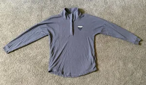 Victoria's Secret Pink Varsity Snap Button Tunic Sweatshirt Blue Womens Size M thumbnail 1