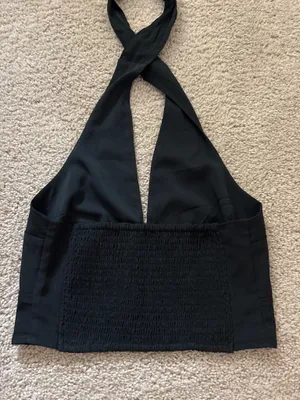 Abercrombie Black Halter Tie Top thumbnail 2