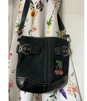 Coach Black Jacquard Fabric Signature Crossbody thumbnail 9