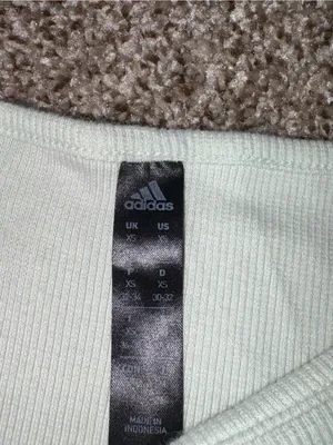 Adidas Ribbed Crop Tank Top in Mint XS thumbnail 3