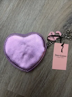 Juicy Couture Y2K Violet Heart Zip Around Coin Purse/Wallet/Wristlet thumbnail 13
