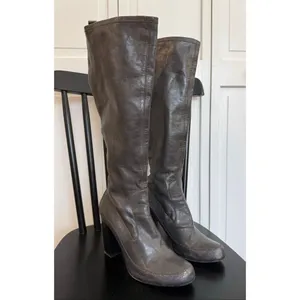Donald J Pliner Chenia grey leather pewter tall boot size 9 thumbnail 2