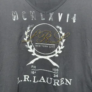Lauren Ralph Lauren Women Cotton Tee‎ Large Petite Black New York City Indie thumbnail 3