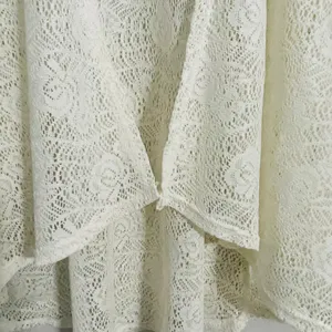 Vintage Boho Lace Cardigan Sz Med Ivory Sheer Floral Cottagecore Fairy Whimsy thumbnail 6