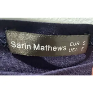 Sarin Mathews Off The Shoulder Dress Short Sleeve Navy Blue Asymmetrical Small thumbnail 6