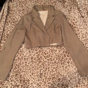 Chloe Stora cropped houndstooth blazer Multiple Size M thumbnail 1