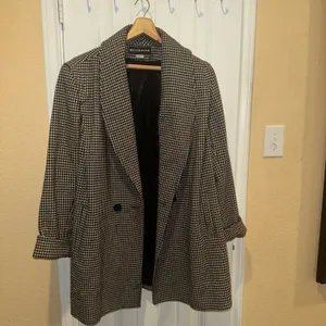 Westbound Houndstooth Pea Coat Sz 12 Wool Blend Exclusively Made For Dillard’s thumbnail 3