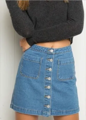Brandy Melville Denim Button‎ Jean Skirt thumbnail 1