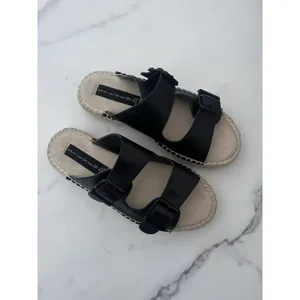 Steven By Steve Madden Black Lapis Espadrille Leather Platform Sandal Size 7 Boho Chic thumbnail 3