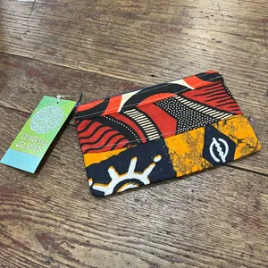 NWT Timbali Crafts Hand Crafted Swaziland Africa Tribal Print Zippered Pouch thumbnail 2