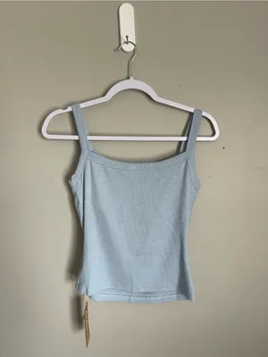 OGL Light Blue Scoop Neck Padded Bra Tank Top Sz M thumbnail 4