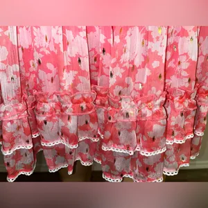 Chelsea & Violet Coral Pink Floral Smocked Mini Dress thumbnail 4