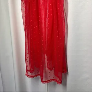 Daisy Negligie Red Sexy Sheer Lace M Babydoll Top Fairy Nightgown Lingerie Y2K thumbnail 3