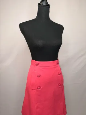 Brooks Brothers Hot Pink Double-Button A-Line Skirt thumbnail 3