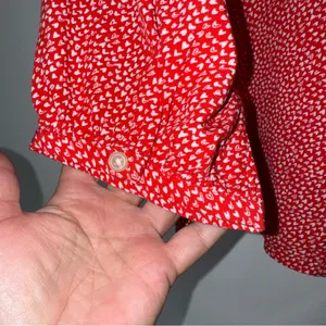 Loft‎ Valentine’s Day Heart Ruffle Long Sleeve Blouse Top M CP thumbnail 5