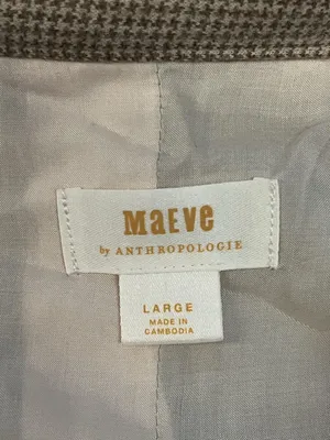Maeve Anthropologie Jacket Womens Large Beige Tweed Button Front Lined Pockets thumbnail 9