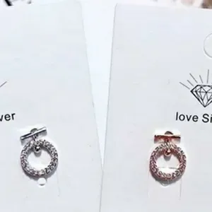 Circle‎ CZ Stud Earrings | White Gold Plated Silver thumbnail 12