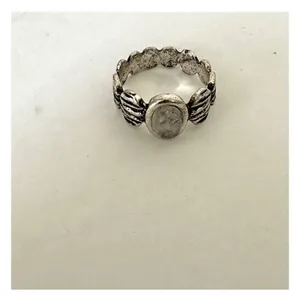 Silver tone clear stone ring thumbnail 6