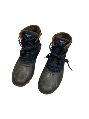 Sperry Navy and Brown Quilted Waterproof Duck Boots thumbnail 6