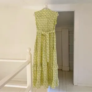 Banjanan Cordelia Floral Tiered Ruffle Midi Dress Yellow Size XS Retail $285 thumbnail 9