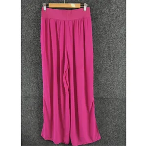 Banana Republic Fuchsia Pink Wide Leg Palazzo Pants Slits Pockets Size Large thumbnail 2