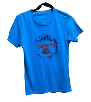 Women’s Camping Leads to Drinking Tee | Points North | Medium | NWT Blue thumbnail 1