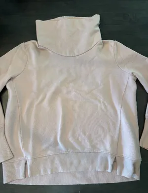 Athleta Funnel Neck Sweatshirt Women's Medium Pink Thumbholes Pullover Cozy thumbnail 1