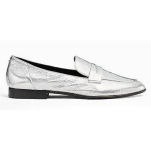 Kate Spade New York METALLIC SILVER Women's Genevieve Loafers‎ Size 6.5 Crinkle thumbnail 2