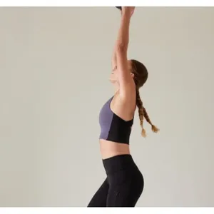 Athleta M Conscious Train Pocket Crop Bra Medium Cup D-DD Purple Black thumbnail 4