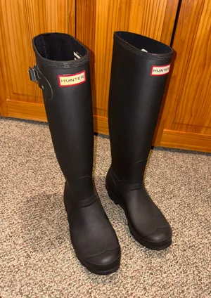 Black Matte Hunter Rain Boots Tall thumbnail 1