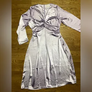 The Drop Violeta cut out silky dress Lavender. Size Large thumbnail 7