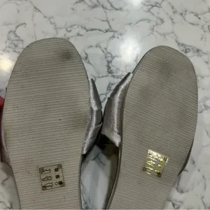 Draper James Silver Bow Slid Slip On Sandals‎ Size Small thumbnail 5