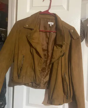 Camel Suede Moto Jacket thumbnail 4