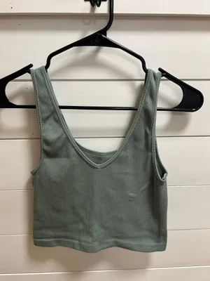 Light blue & olive green tank top thumbnail 3