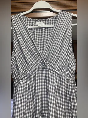 Max Studio London maxi dress features a black and white gingham check print L thumbnail 4