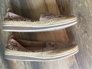 Naturalizer Taupe Lace Jute and Leather Espadrille Slip On Flats Davenport 10M thumbnail 4