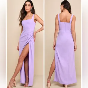 Lulus Glamorous Disposition Lavender Ruched Maxi Dress Size XS Bridesmaid Formal thumbnail 2